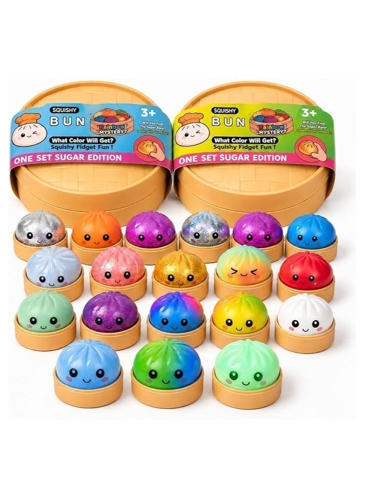 Squishies, one-piece cake toy, dumpling toy, colorful steam balls, stress relief sensory toy, squeeze dough ball stress relief hand toy with food, steaming toy, stretchable desk toy, dumpling toy - Image 1