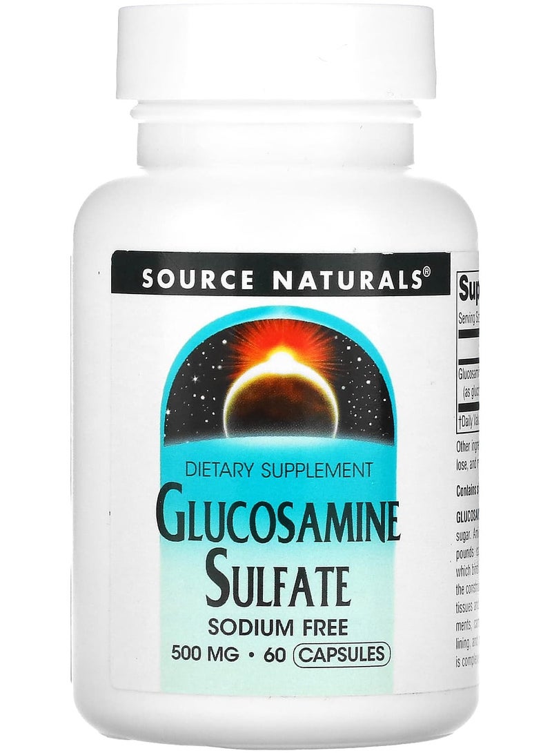Glucosamine Sulfate, Sodium Free, 500 mg, 60 Capsules