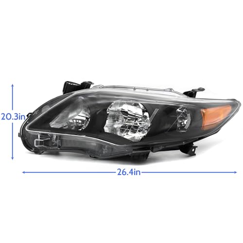 LEAVAN Headlights Assembly Fit for 2011 2012 2013 Toyota Corolla, Housing Headlamps Driver and Passenger Side(Replacement Chrome Housing) (Black) - Image 2