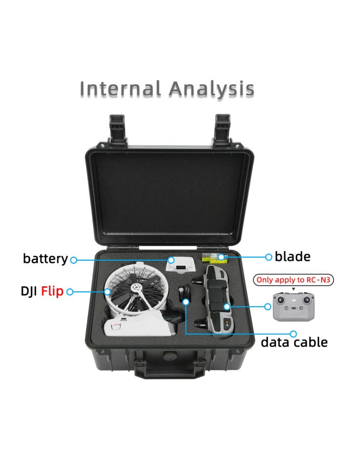 For DJI Flip Explosion-proof Case Flip Standard Remote Control Storage Bag Universal Explosion-proof Case Dijflip Carrying Case-Color:Flip Black Medium Explosion-proof Box  - Image 4
