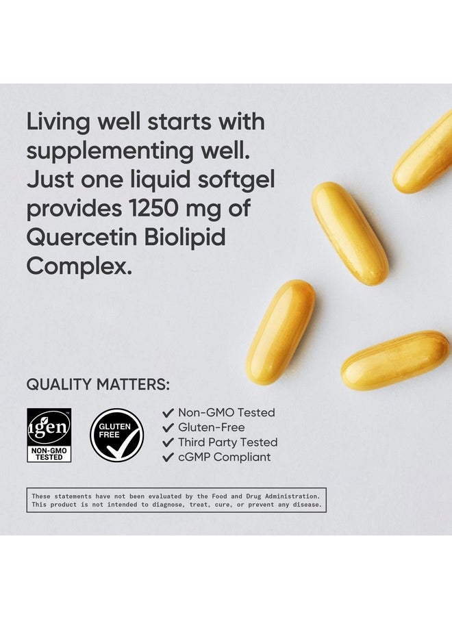 SPORTS RESEARCH - Quercetin Supplement W/Coconut Mct Oil Supports Antioxidant Activity Heart & Immune Health For Women & Men Quercetin 500Mg W/Out Bromelain Quercitain Quercitin 120 Softgels - Image 1