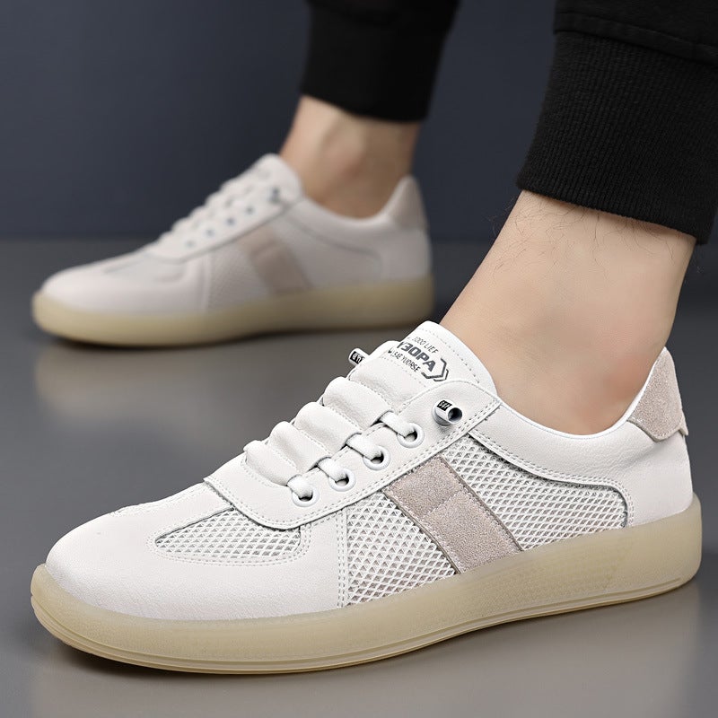 Comfortable White Shoes For Men 2025 Popular Sports Soft Sole Shoes Thin Mesh Casual Sports Moral Training Shoes Couple Models - Image 5