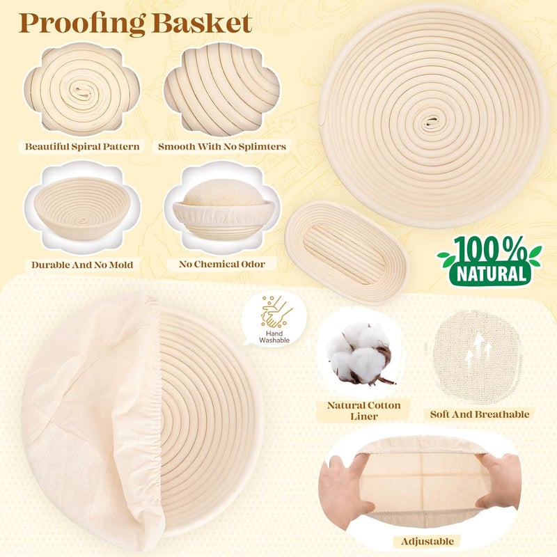 IDALIO Sourdough Starter Kit, Sourdough Bread Baking Supplies, Sour Dough Starter Kits, Pink Sourdough Kit, Baking Gifts for Women, Bread Proofing Basket, Sour Dough Bread Making Kit Tools Baking Set - Image 5
