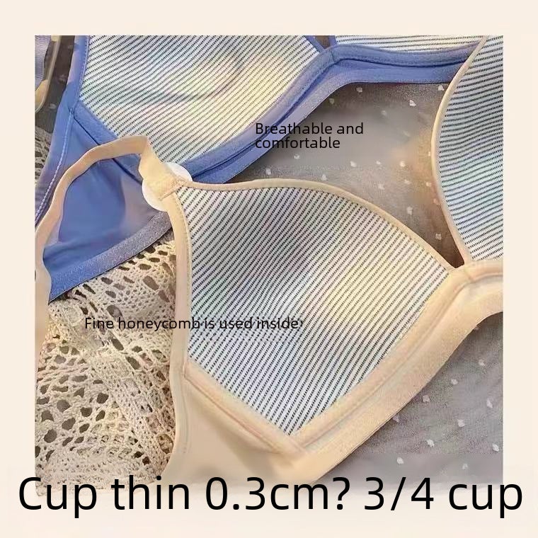 Comfy Gathered Light Bralette No-Wire Blue  - Image 5