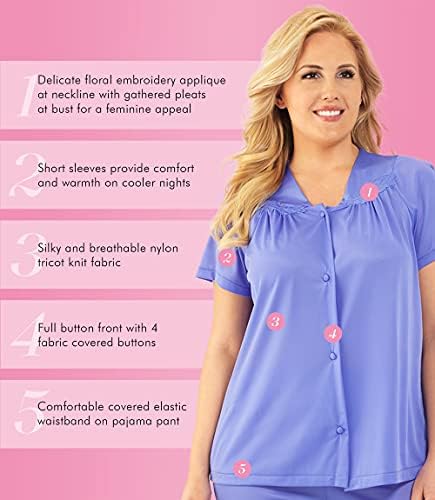 Exquisite Form womens Plus Size Coloratura Sleepwear Short Sleeve 90807 Pajama Set, Victory Violet, 1X US - Image 4