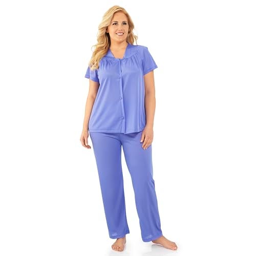 Exquisite Form womens Plus Size Coloratura Sleepwear Short Sleeve 90807 Pajama Set, Victory Violet, 1X US - Image 5