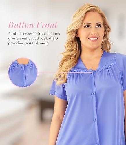 Exquisite Form womens Plus Size Coloratura Sleepwear Short Sleeve 90807 Pajama Set, Victory Violet, 1X US - Image 2