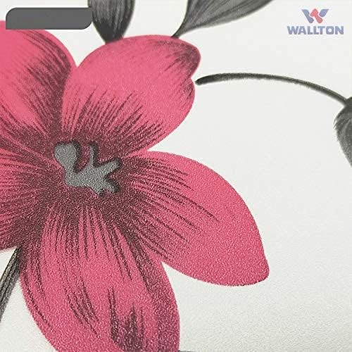 WALLTON Privacy Vinyl Frosted Window Film Glass Sticker Self-Adhesive Film Tint Wallpaper Opaque Sheet for Glass Privacy Cover Window, Door, Office, Home.| Anti-UV. (16x48 Inch, Red Black Flowers) - Image 5