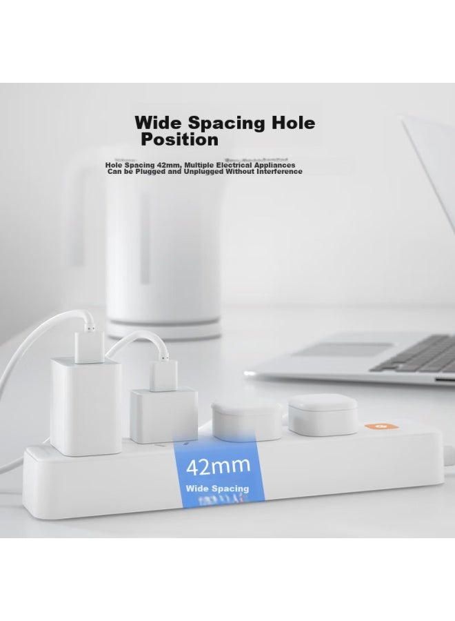 Nanfu 6-outlet Socket, New National Standard, Large Spacing, Safe Anti-contact, High Power, Power Strip/power Board/power Socket/power Strip/power Board/power Strip/power Board, Master Switch Nf618 - Image 2