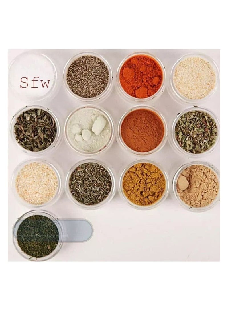 طقم توابل دوّار اكريليك شفاف – 6 عبوات بغطاء محكم لحفظ النكهات OM - Image 4