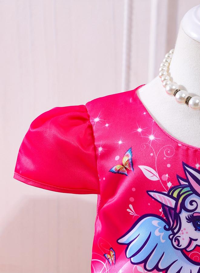 Take Two Graphic Print Puff Sleeve Bow Detail Knee Length Dress - Image 5