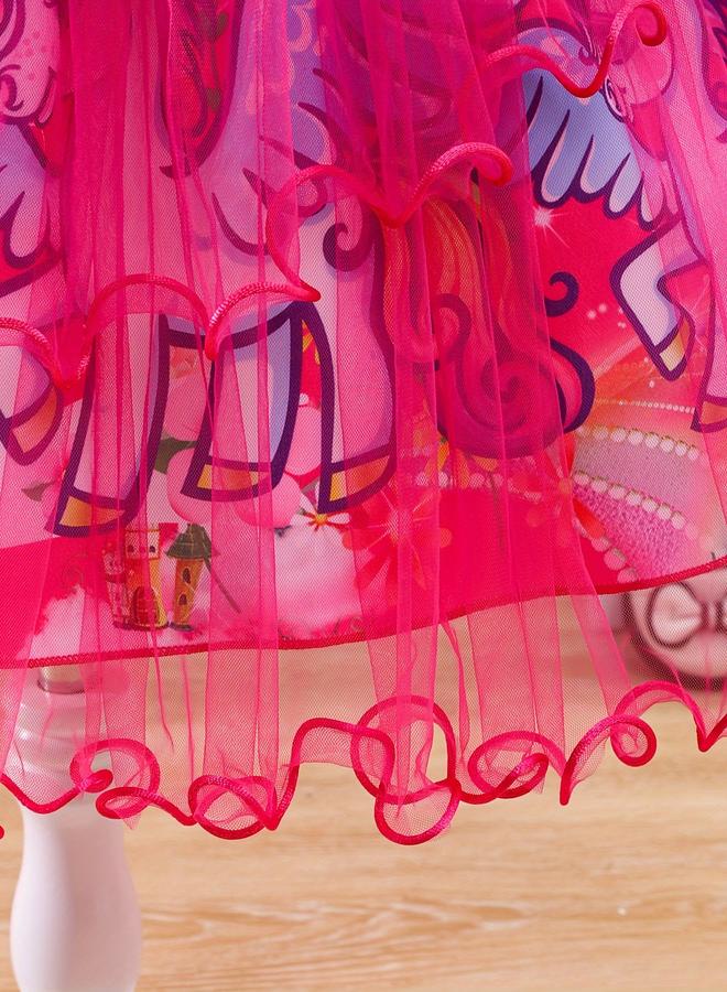 Take Two Graphic Print Puff Sleeve Bow Detail Knee Length Dress - Image 4