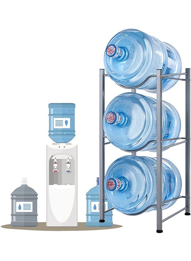 JCB CHIC 5 Gallon Water Jug Holder, 3 Tier Water Bottle Stand, Heavy Duty Water Dispenser Rack with 3 Slots for Gallon Jugs, Detachable Water Storage Shelf Organizer for Home Living Room Office - Image 1
