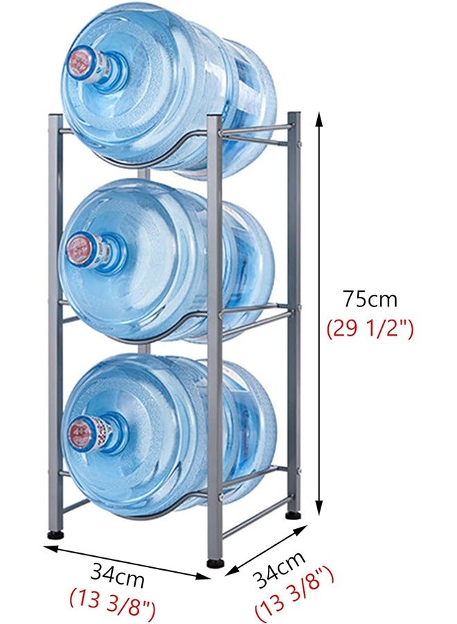 JCB CHIC 5 Gallon Water Jug Holder, 3 Tier Water Bottle Stand, Heavy Duty Water Dispenser Rack with 3 Slots for Gallon Jugs, Detachable Water Storage Shelf Organizer for Home Living Room Office - Image 2
