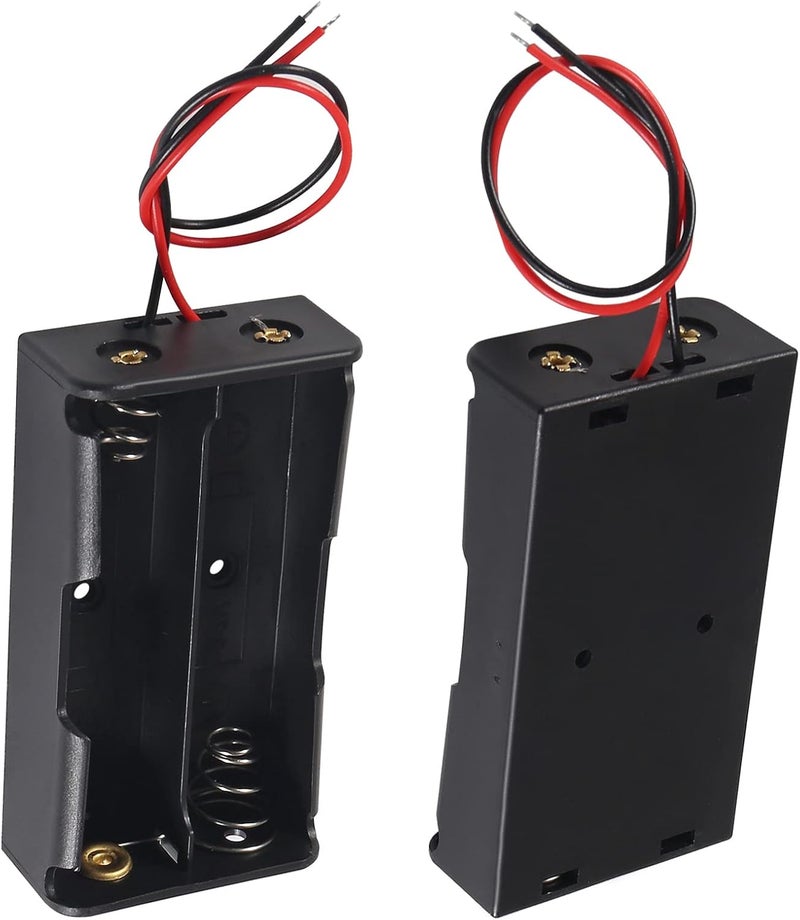 AEDIKO 10pcs 18650 Battery Holder 18650 Battery Clip 2 Slots 3.7V Plastic 18650 Battery Storage Box Case with Connect Lead - Image 2
