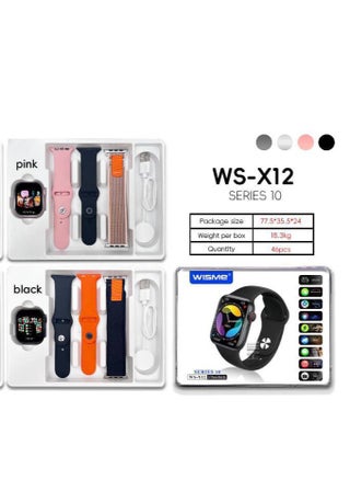 Wisme WS X12 Series 10 Smartwatch for Men with Heart Rate Blood Pressure Monitor Sleep & Activity Tracker AMOLED Display Bluetooth Calling Waterproof Design 7 Straps Wireless Charging Compatible with Android iPhone. - pzsku/Z647A22B23D28ACDE7DDAZ/45/1750138235/b65c36ba-0e0f-4645-b028-ddca9cbd07cd