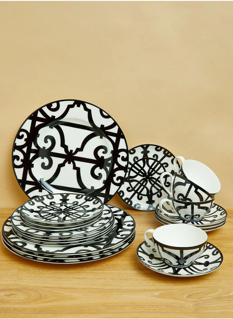 ايش 20 Piece Printed Dinnerware Set