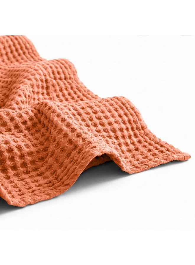 Relax Egyptian cotton Waffle throw blanket,ultra-soft & lightweight with an elegant woven design ,king size 255x225 cm ,Havan Color - Image 4