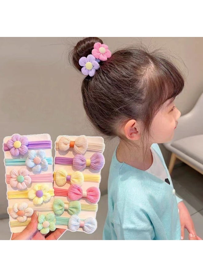 12-Piece Cute Girls Hair Ties, Cute Bow Elastic Hair Ties Kids Hair Bands Hair Accessories with Colorful Bows - Image 4