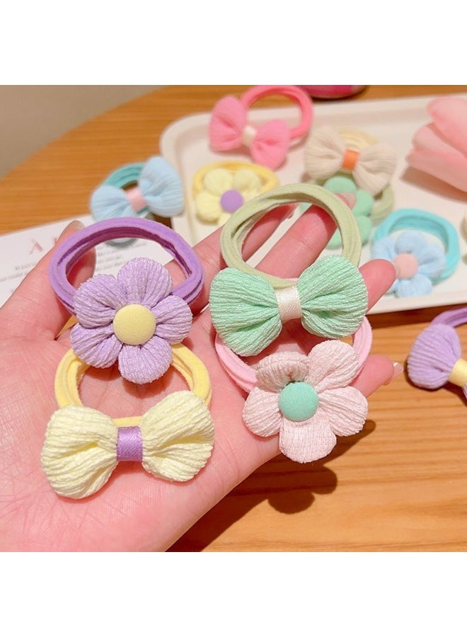 12-Piece Cute Girls Hair Ties, Cute Bow Elastic Hair Ties Kids Hair Bands Hair Accessories with Colorful Bows - Image 5