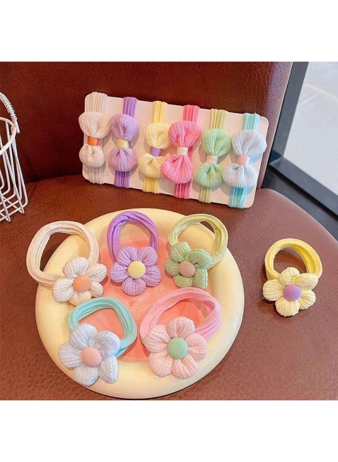 12-Piece Cute Girls Hair Ties, Cute Bow Elastic Hair Ties Kids Hair Bands Hair Accessories with Colorful Bows - Image 3