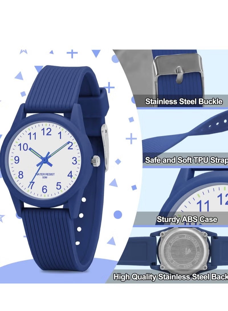 Kids Analog Watches for Girls Boys Watches with Soft Band Learning Time 50M Waterproof Children Watch Easy to Read for Ages 4-12 Kids Gift - Image 2