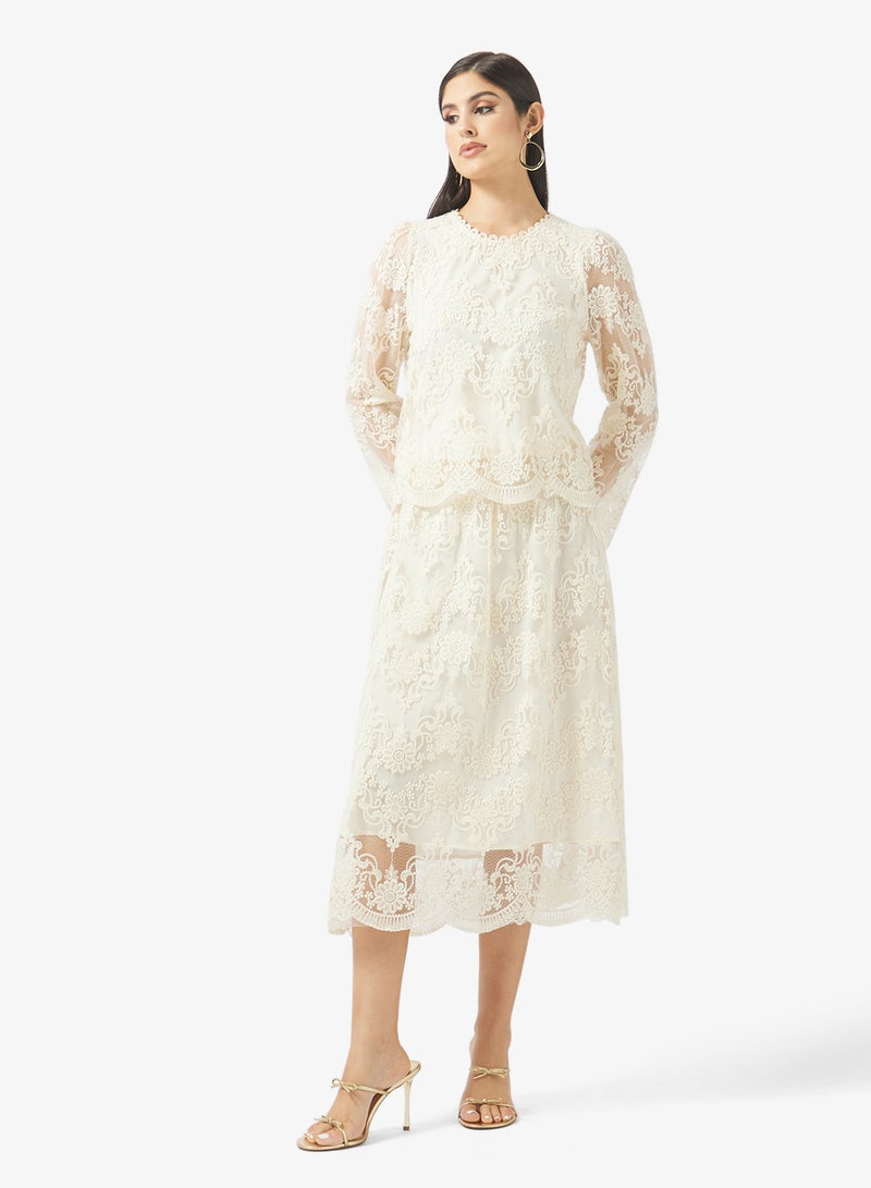 Khizana Lace Top & Skirt Set - Image 1