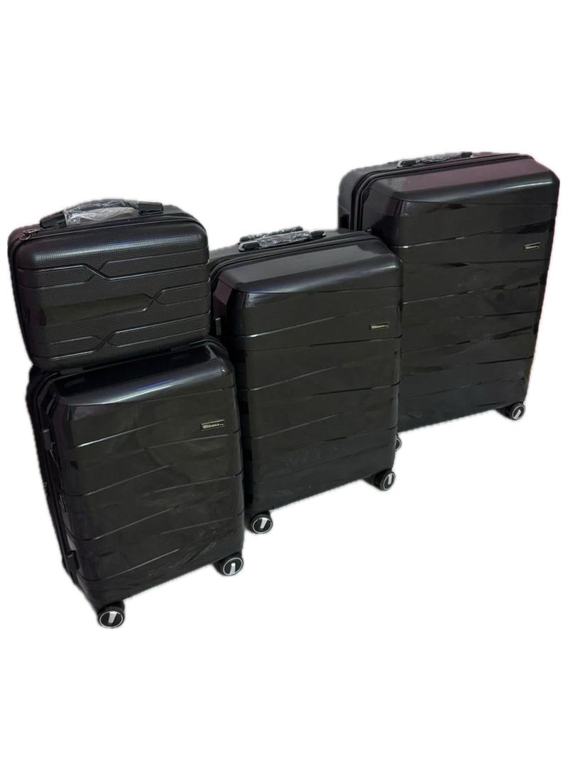 4-Piece Polypropylene Luggage Set – TSA Lock, 8 Spinner Wheels, Expandable, Scratch & Water Resistant – Black - pzsku/Z647A6E4F5BE7DD11E073Z/45/_/1740384619/fc8dc907-1967-4825-b901-60d9f98174eb