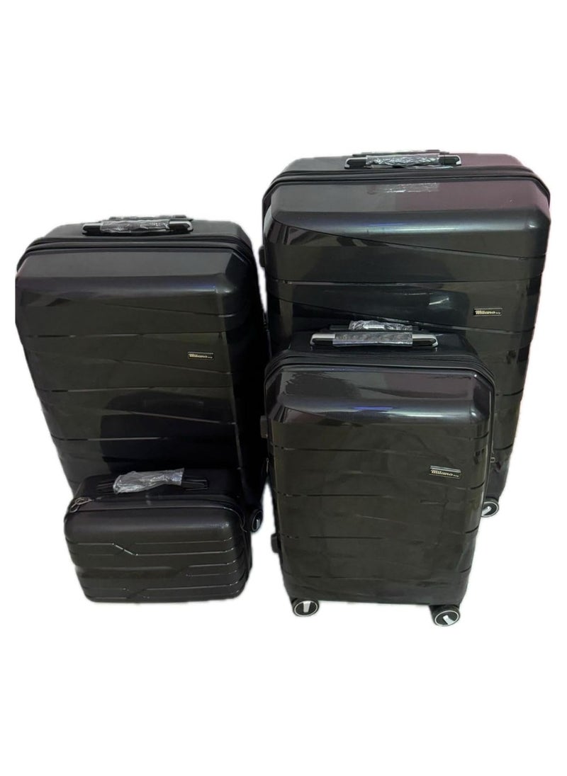 4-Piece Polypropylene Luggage Set – TSA Lock, 8 Spinner Wheels, Expandable, Scratch & Water Resistant – Black - pzsku/Z647A6E4F5BE7DD11E073Z/45/_/1740384626/e8df7f0e-b1d1-488d-8708-670dec637589