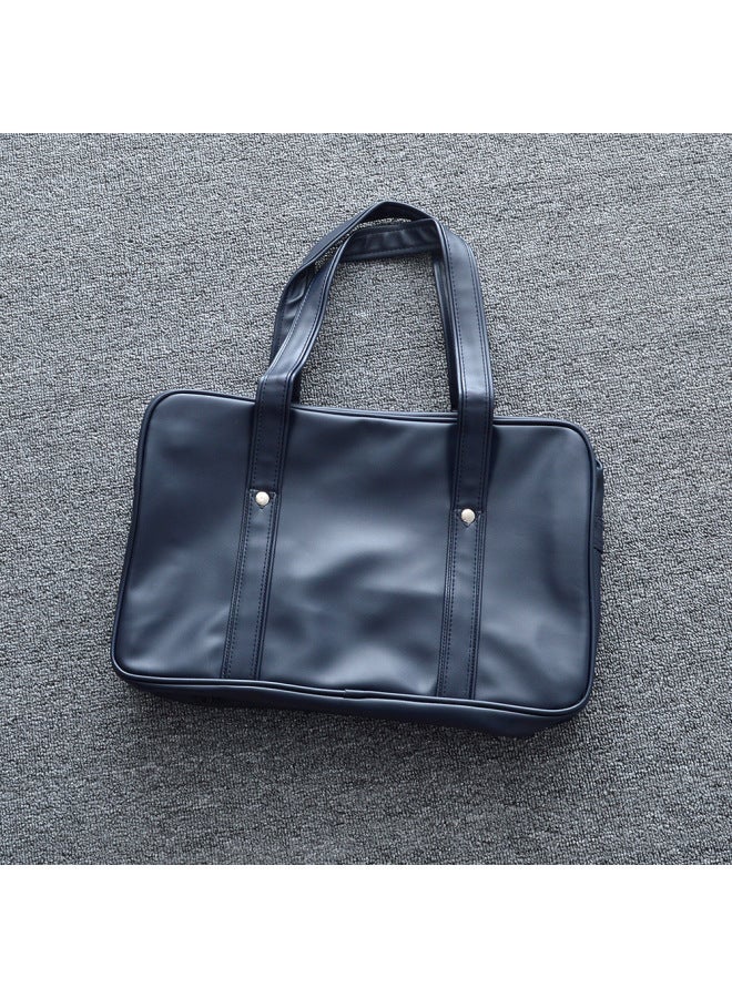Japanese PU Student Schoolbag JK UniForm Shoulder Bag Handbag College Style Commuter Bag-Color:Blue - Image 1