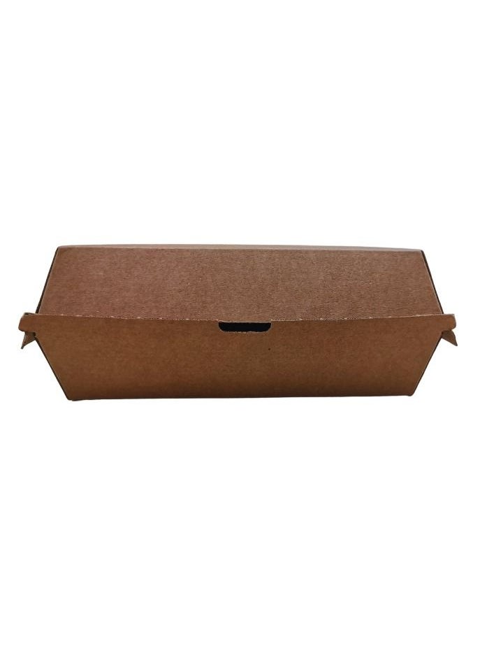 YASHTECH Kraft Brown Hot Dog Box Compostable Clamshell Containers 220 Pcs  - Image 1