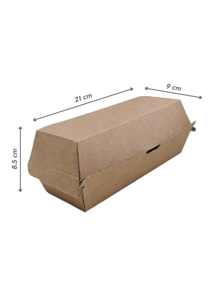 YASHTECH Kraft Brown Hot Dog Box Compostable Clamshell Containers 220 Pcs  - Image 2