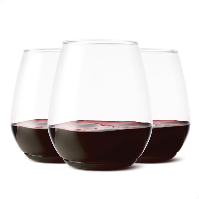POP 18OZ VINO XL SET OF 48 PREMIUM QUALITY RECYCLABLE UNBREAKABLE CRYSTAL CLEAR PLASTIC WINE GLASSES 48 COUNT PACK OF 1