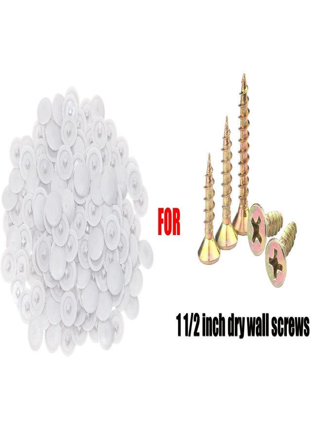 Mini Skater Screw Caps, Plastic Self Tapping Screw Hole Caps, Covers for 7mm Diameter, Flat Phillips Screw Caps, Furniture Fittings, White, Pack of 200 - Image 3
