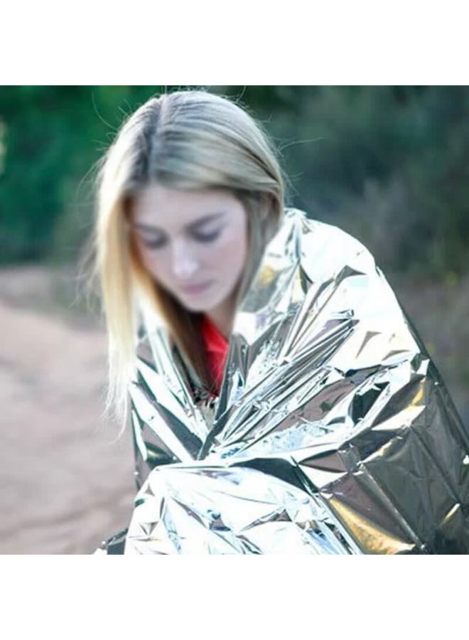 Bwnk Emergency Blanket Insulation Blanket Outdoor Mountaineering Camping Survival Blanket Sunscreen Multi-purpose Aluminum Foil Thermal Emergency Blanket 3-pack - Image 3