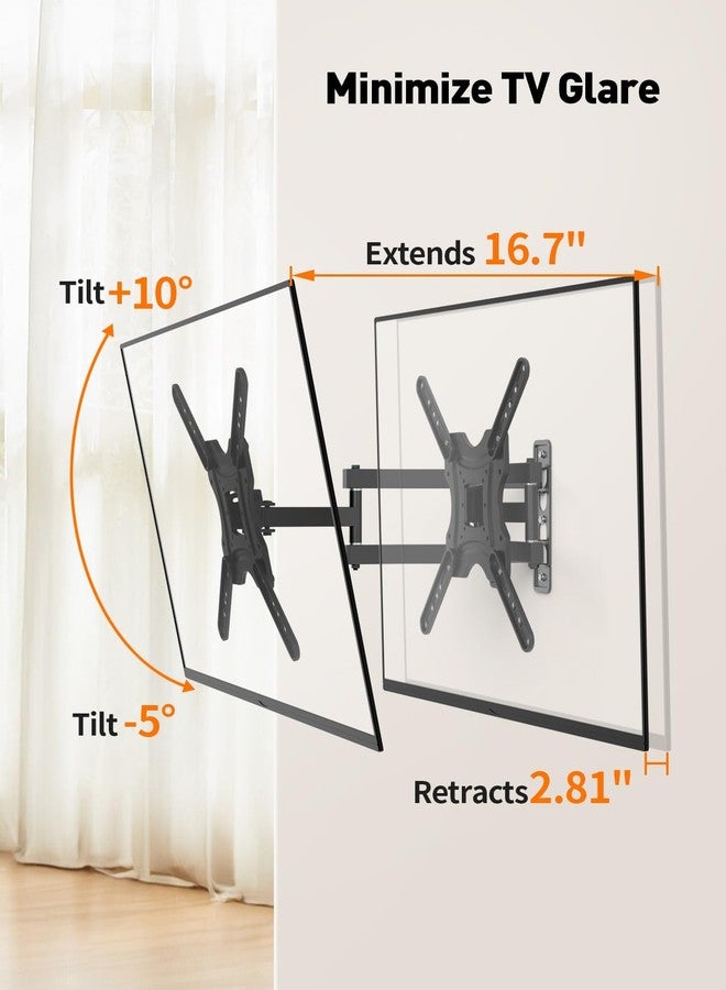 HCOIW Full Motion TV Wall Mount, Universal Fit for 26-55 Inch TVs, Up to 77 lbs, Tilt Extension with Articulating Arms, TV Bracket Wall Mount, Bracket with VESA 400x400mm - Image 3