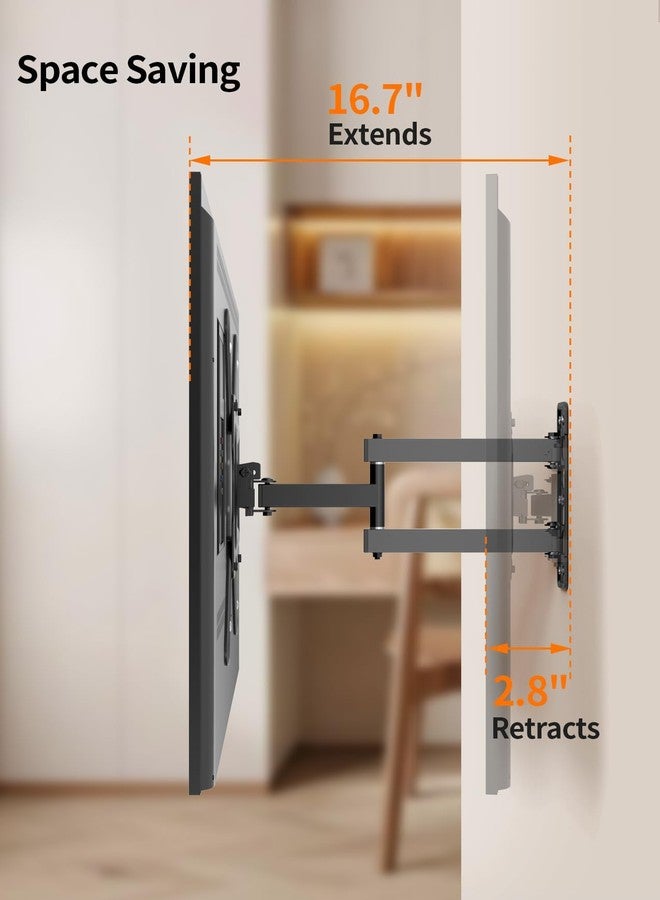 HCOIW Full Motion TV Wall Mount, Universal Fit for 26-55 Inch TVs, Up to 77 lbs, Tilt Extension with Articulating Arms, TV Bracket Wall Mount, Bracket with VESA 400x400mm - Image 2