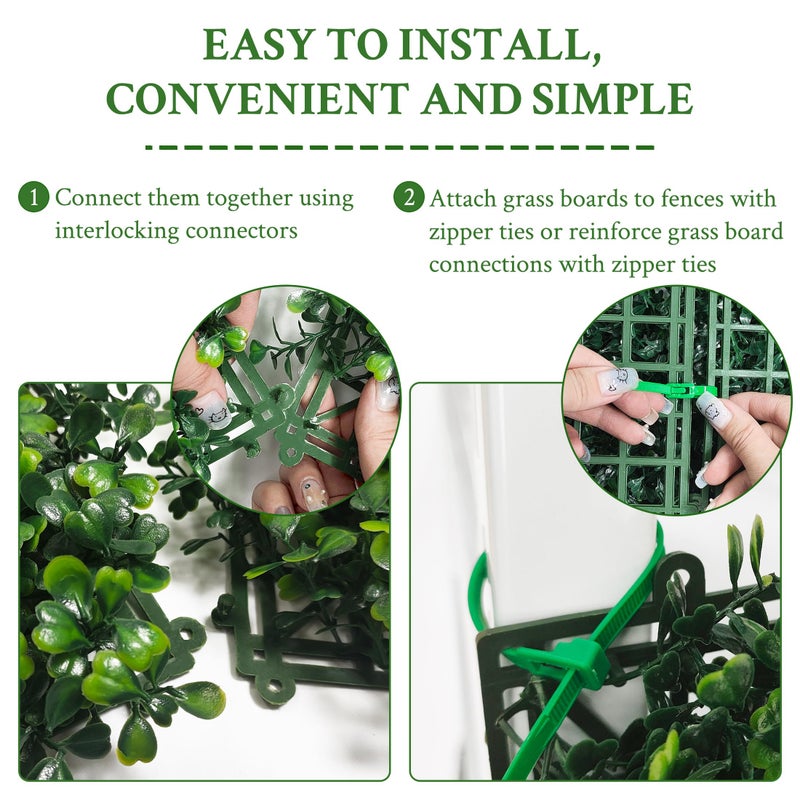 DOPGIB Artificial Ivy Privacy Fence Screen: 120"x 40" (33.5 SQFT) UV-Anti Faux Boxwood Roll Grass Wall Panels for Patio Balcony Privacy, Garden, Backyard Greenery Wall Backdrop Decor - Image 3