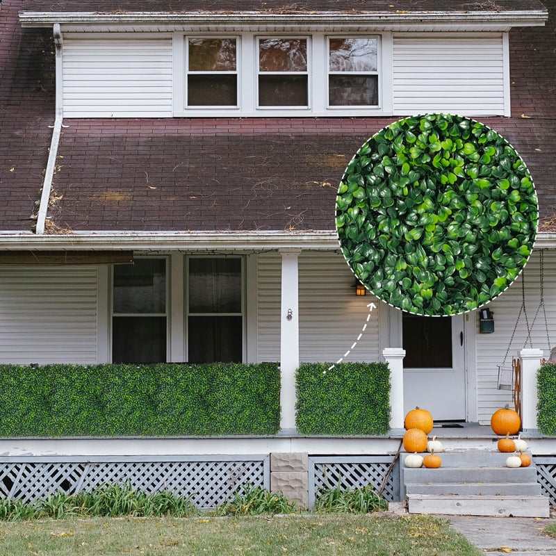 DOPGIB Artificial Ivy Privacy Fence Screen: 120"x 40" (33.5 SQFT) UV-Anti Faux Boxwood Roll Grass Wall Panels for Patio Balcony Privacy, Garden, Backyard Greenery Wall Backdrop Decor - Image 5