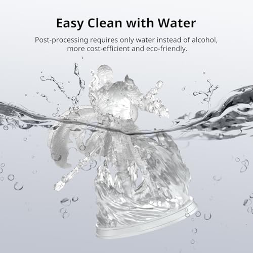 ANYCUBIC Water Washable 3D Printer Resin, 405nm High Precision UV-Curing 3D Resin, Low Shrinkage Photopolymer Resin for 8K Capable LCD DLP Resin 3D Printer Printing (Clear + Clear, 2000g) - Image 2