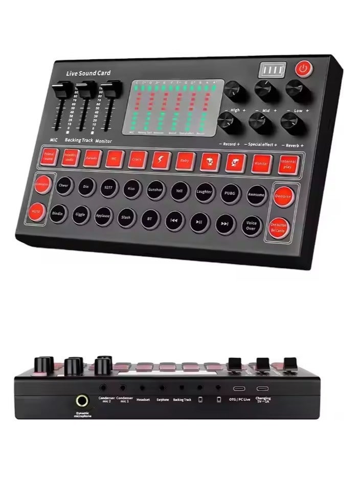 M9 USB Mixer Musical Professional Soundcard Audio Interface Studio Recording Sound Cards for Live Stream Broadcast Mobile PC - Image 3