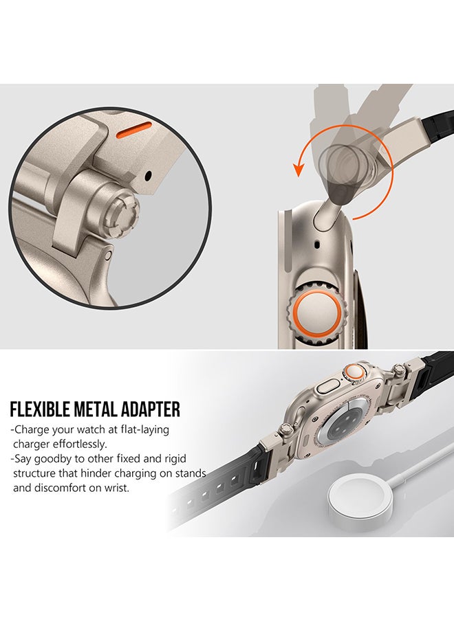 O Ozone - Sports Liquid Silicone Rubber Band with Stainless Steel Adapter for Apple Watch Ultra 1/2 49mm 45mm 44mm 42mm Men, Durable Armor Designed Strap- Clear - Image 1