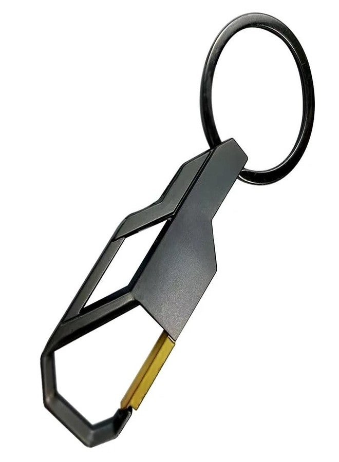 mohaa Versatile Metal Keychain Hook Clip - Ideal for Car, Purse, and Keys - Heavy Duty Snap Hook - Gold Stormproof Stainless Steel Keychain with Laser Cut Design - Image 1