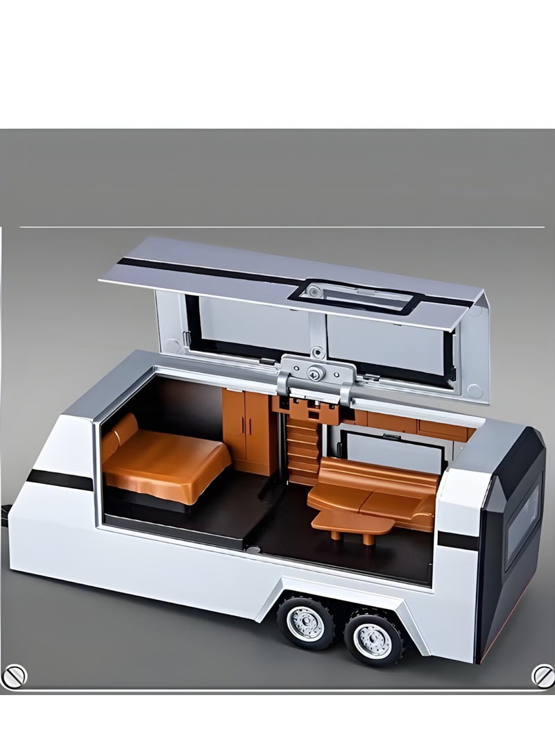 1:32 Sound And Light Tesla Pickup Truck Trailer Alloy Car Model Die-cast Metal Off-road Vehicle Truck Model  - Image 4