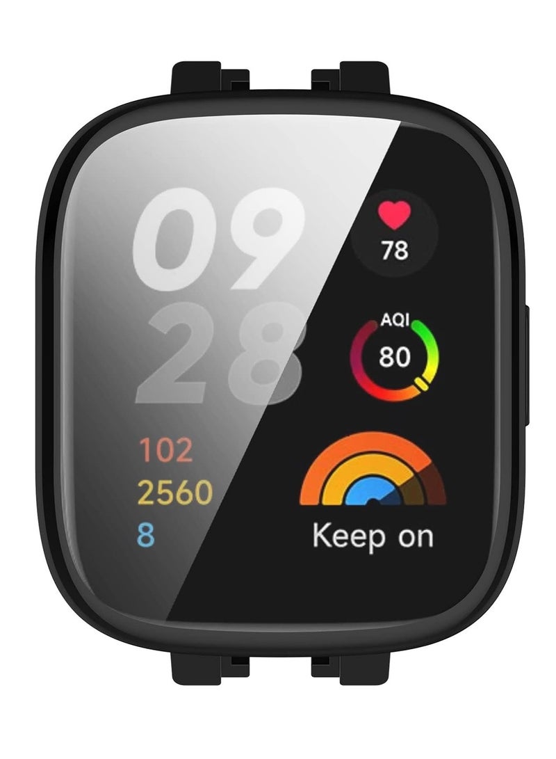 Case For Xiaomi Redmi Watch 3 Lite Case All-Around with Built-in Screen Protector Watch Soft TPU Shockproof Cover Slim Guard Thin Bumper Shell Protector (Black) - Image 2