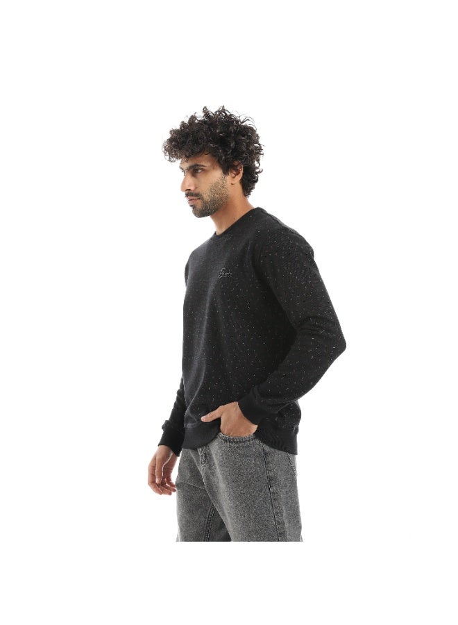 Pavone Black Crew Neck Slip On Sweatshirt - Image 2