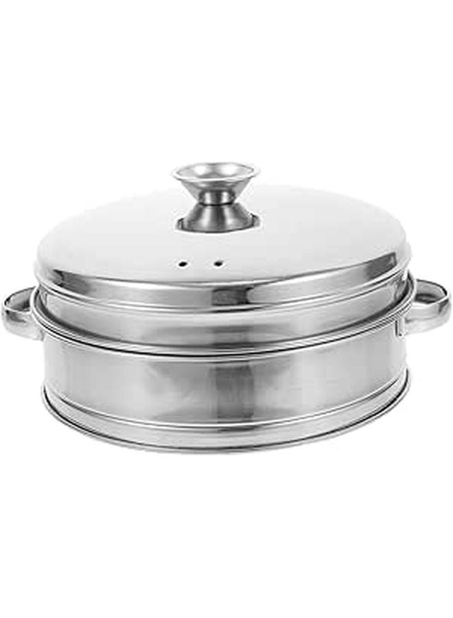Stainless Steel Steamer Basket With Double Handles For Dumplings Vegetables - Image 1