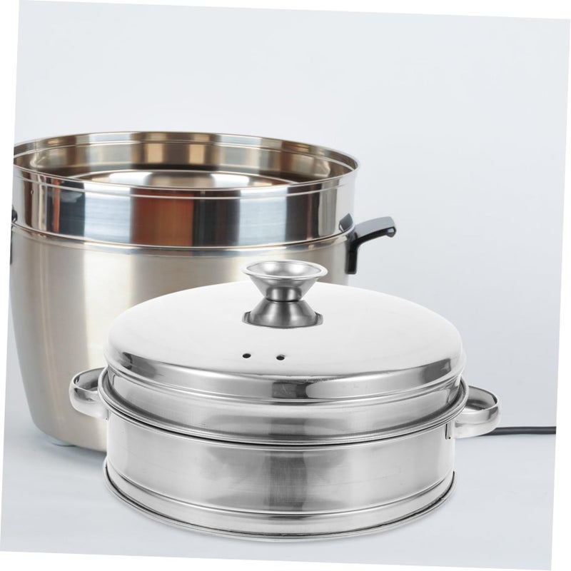 Stainless Steel Steamer Basket With Double Handles For Dumplings Vegetables - Image 5