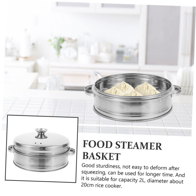 Stainless Steel Steamer Basket With Double Handles For Dumplings Vegetables - Image 3