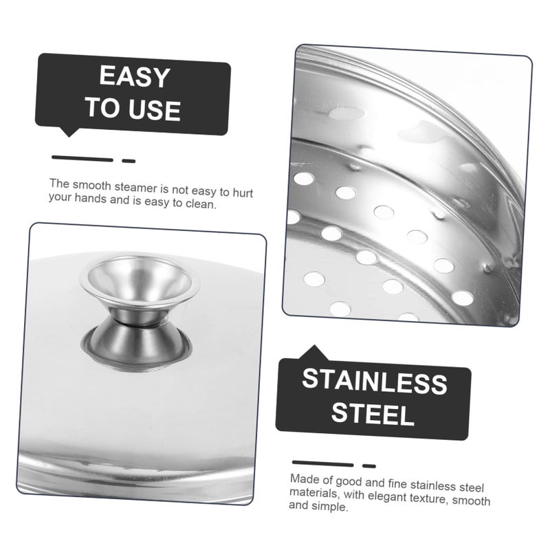 Stainless Steel Steamer Basket With Double Handles For Dumplings Vegetables - Image 4